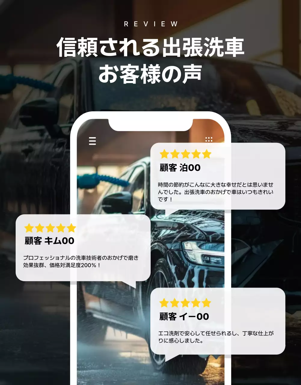 青 モダン 洗車 ポスター