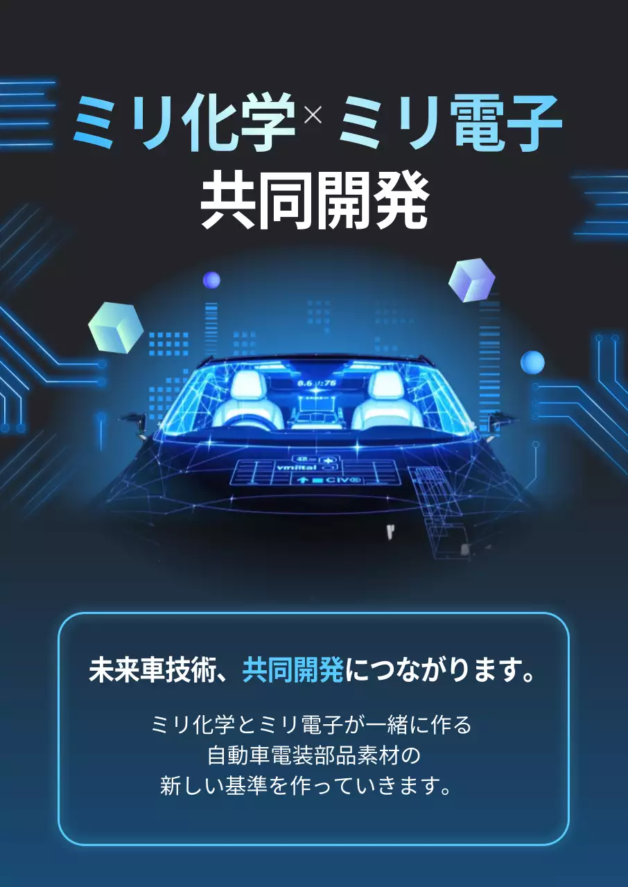 青 モダン 自動車技術 ポスター