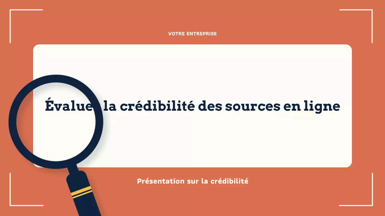 Présentation de crédibilité en ligne moderne d'Orange