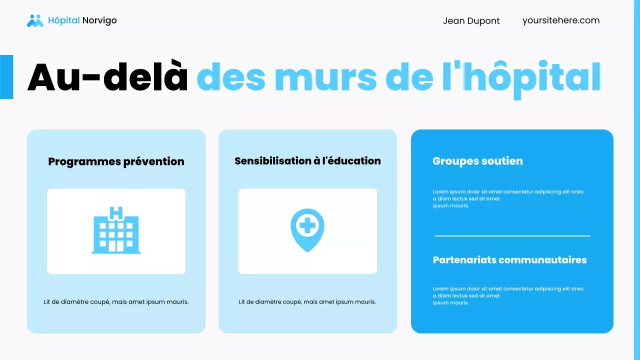 Présentation des services hospitaliers locaux