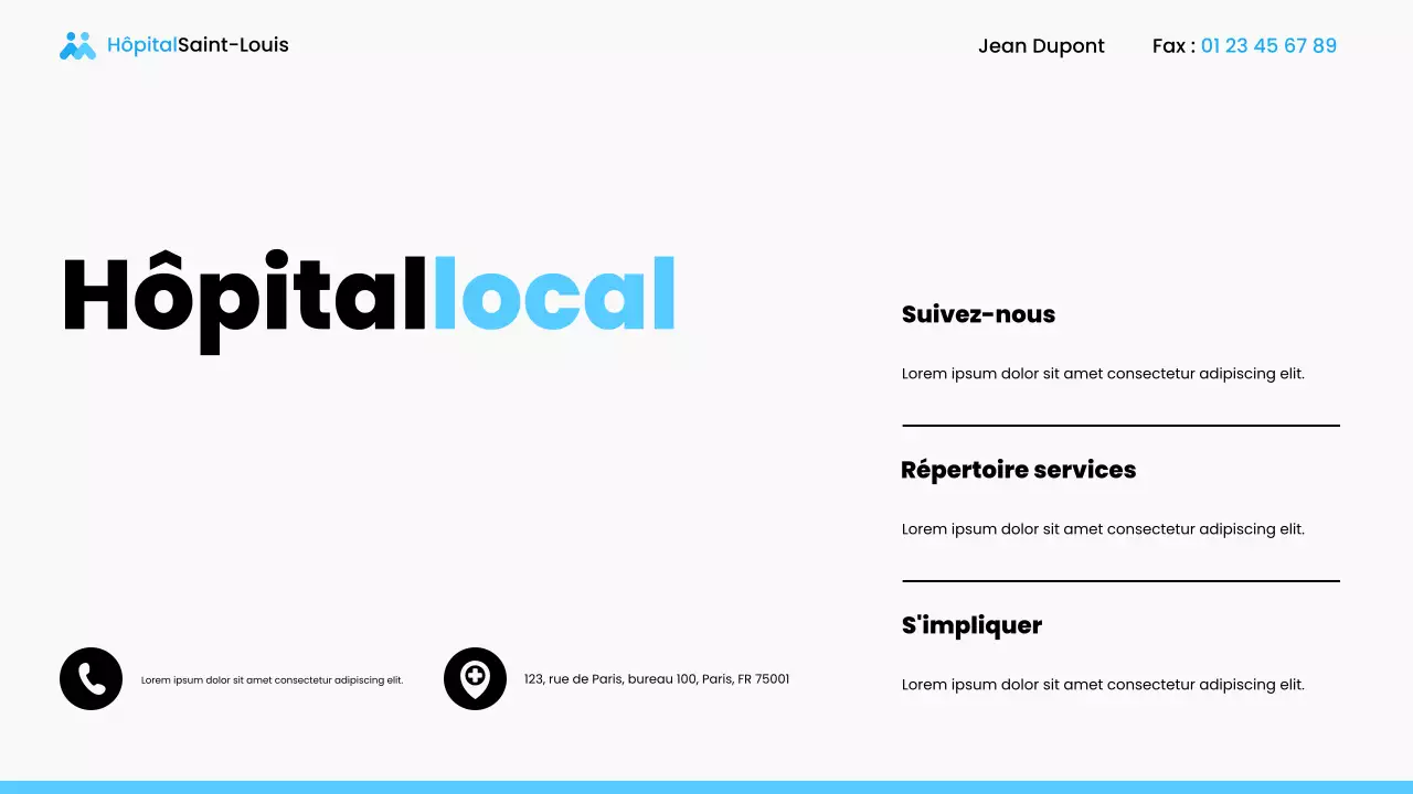Présentation des services hospitaliers locaux
