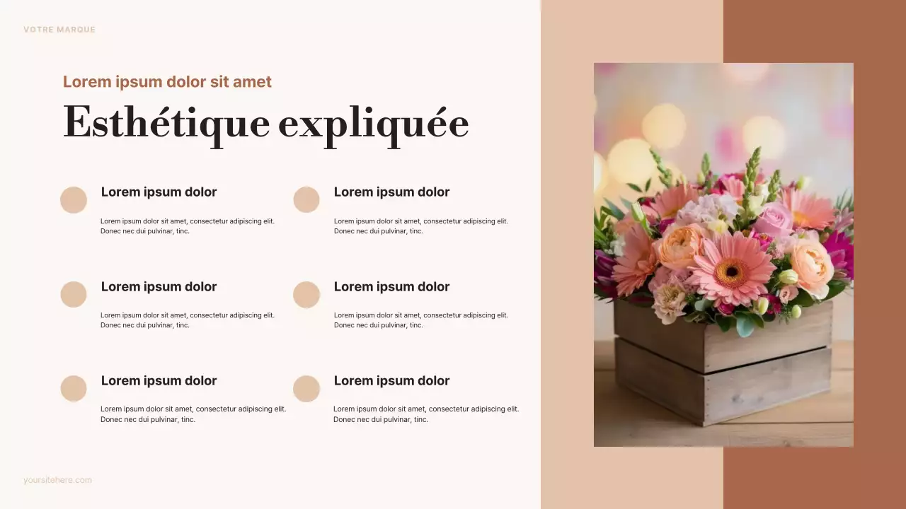 annonce d'art esthétique beige