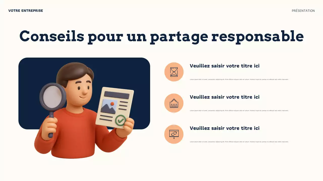 Présentation de crédibilité en ligne moderne d'Orange