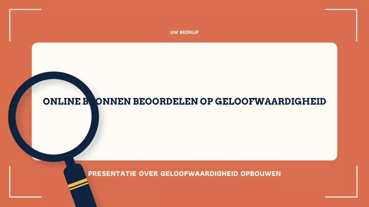 Orange Modern Online Credibility Presentatie
