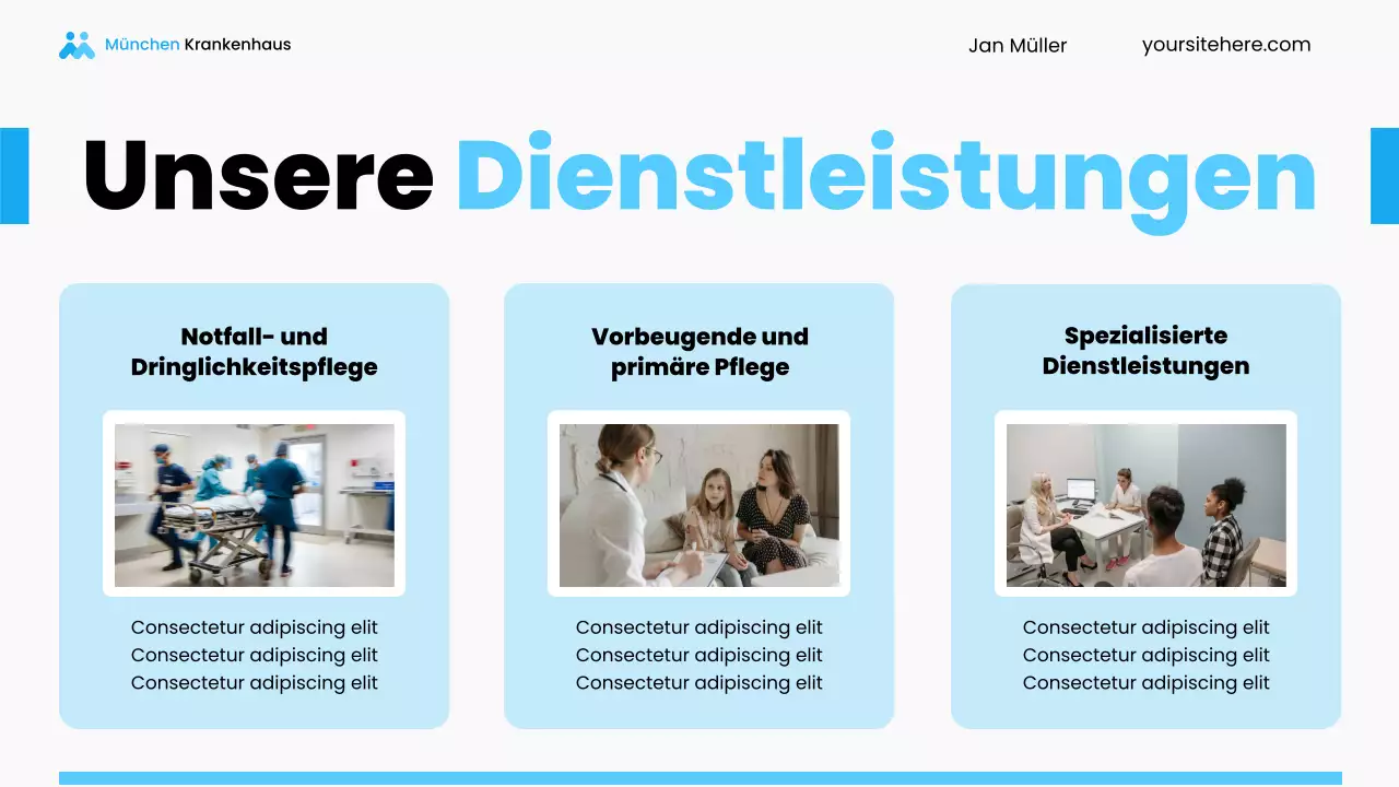 Präsentation der örtlichen Krankenhausdienste