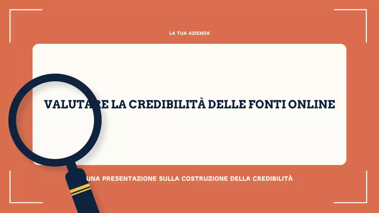 Presentazione sulla credibilità online di Orange Modern