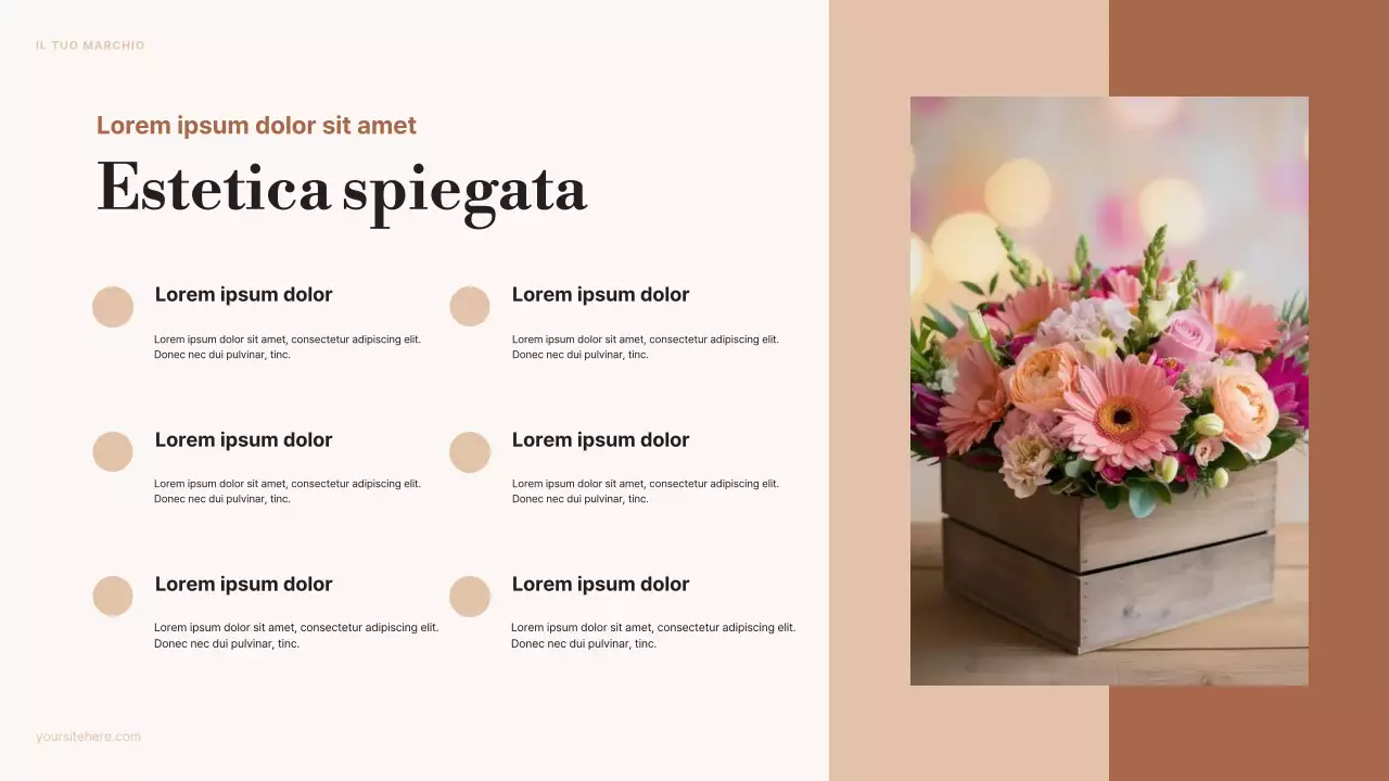 annuncio di arte estetica beige