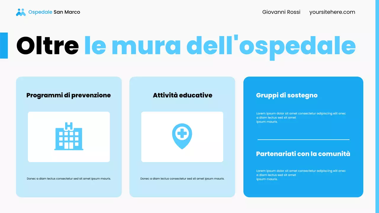 Presentazione dei servizi ospedalieri locali