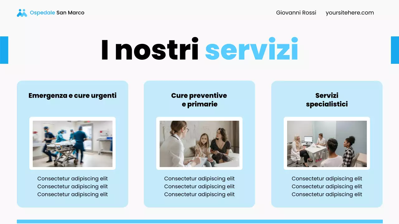 Presentazione dei servizi ospedalieri locali