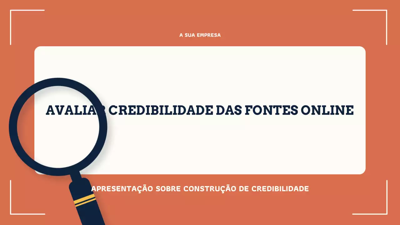 Apresentação de Credibilidade Online da Orange Modern