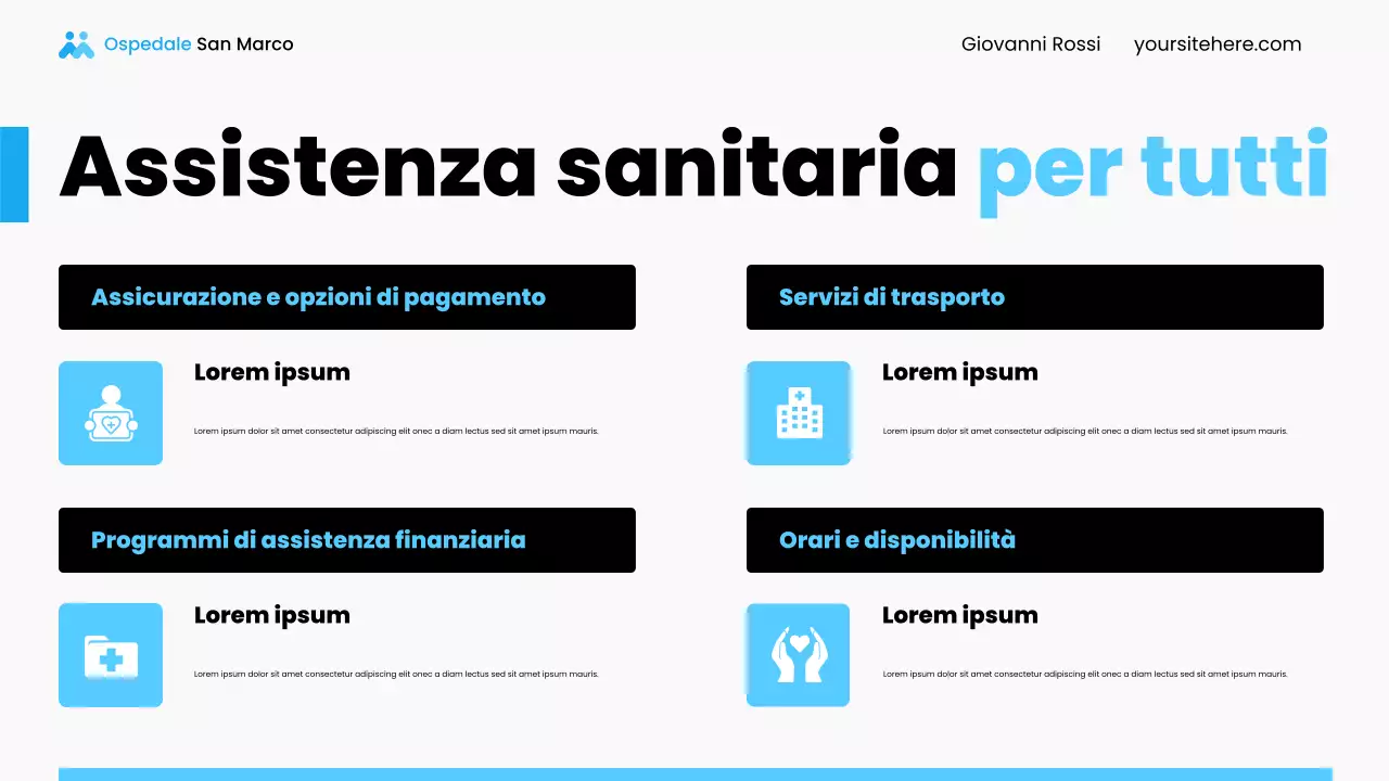 Presentazione dei servizi ospedalieri locali