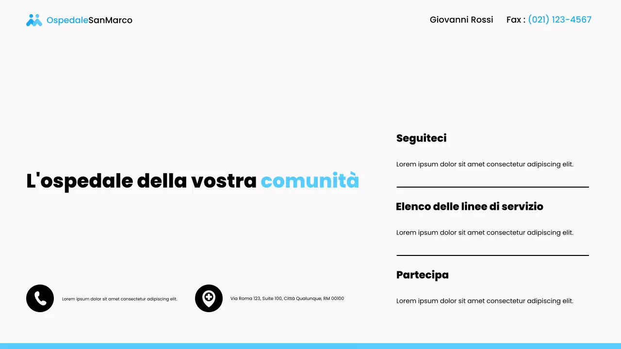 Presentazione dei servizi ospedalieri locali