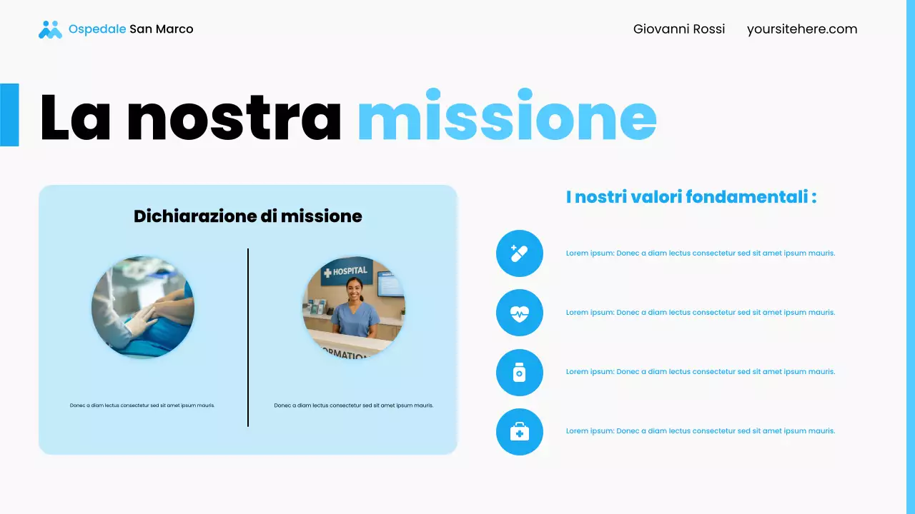 Presentazione dei servizi ospedalieri locali