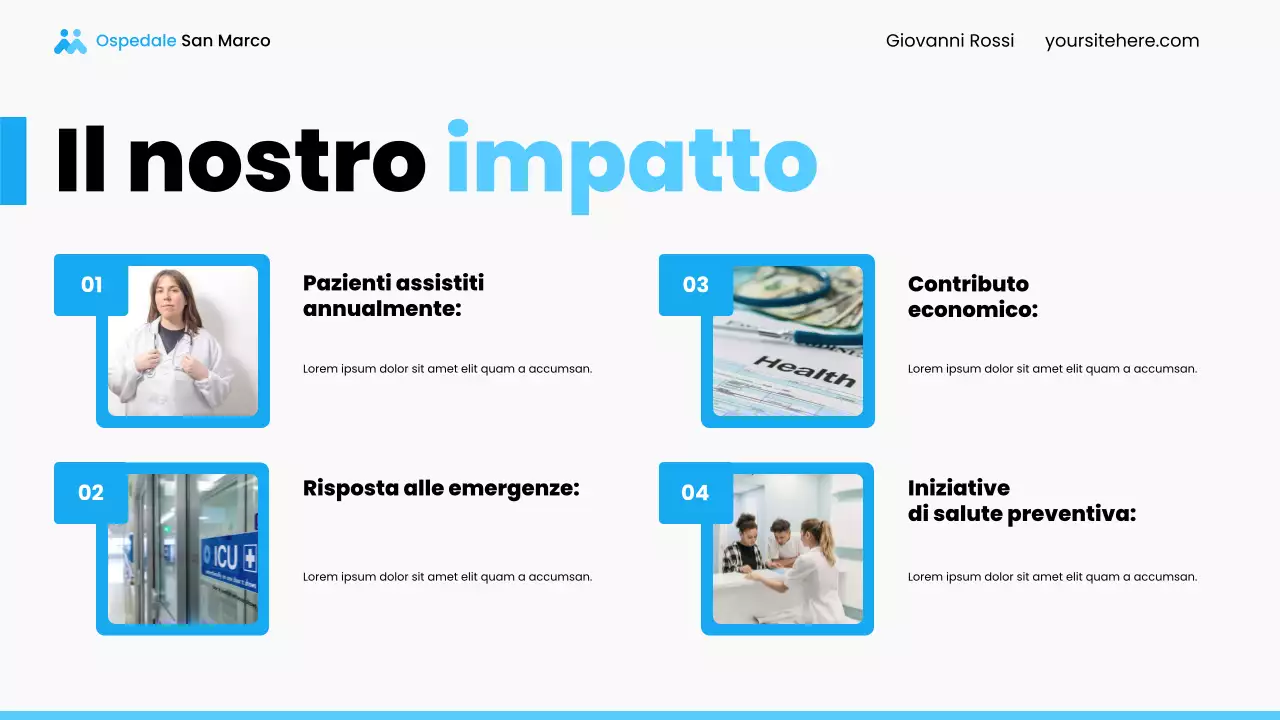 Presentazione dei servizi ospedalieri locali