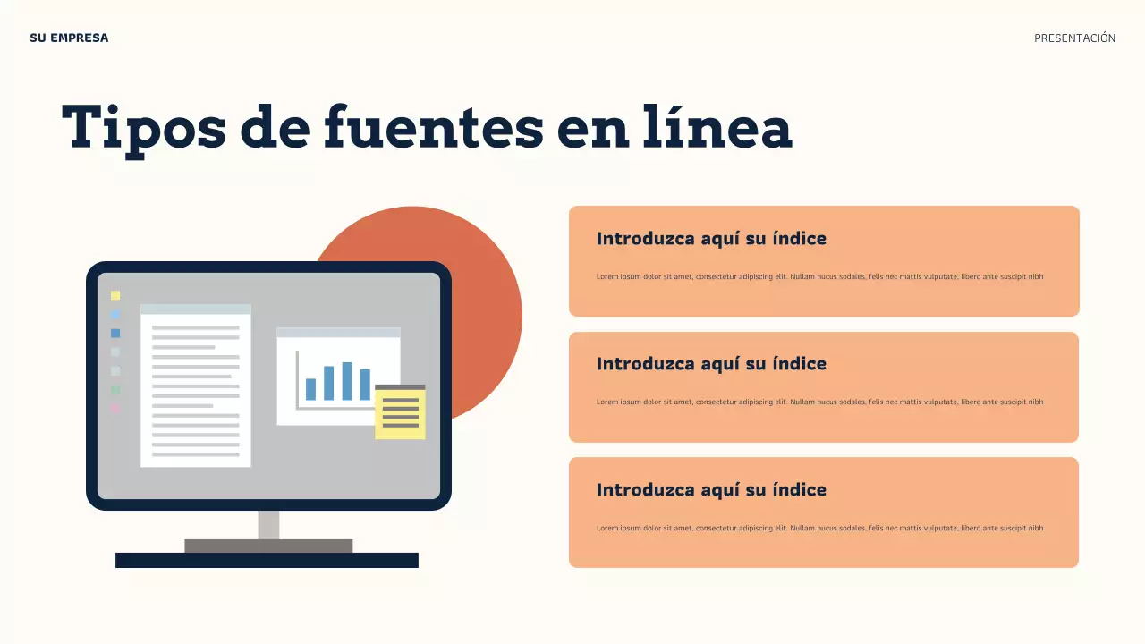 Presentación de credibilidad en línea de Orange Modern