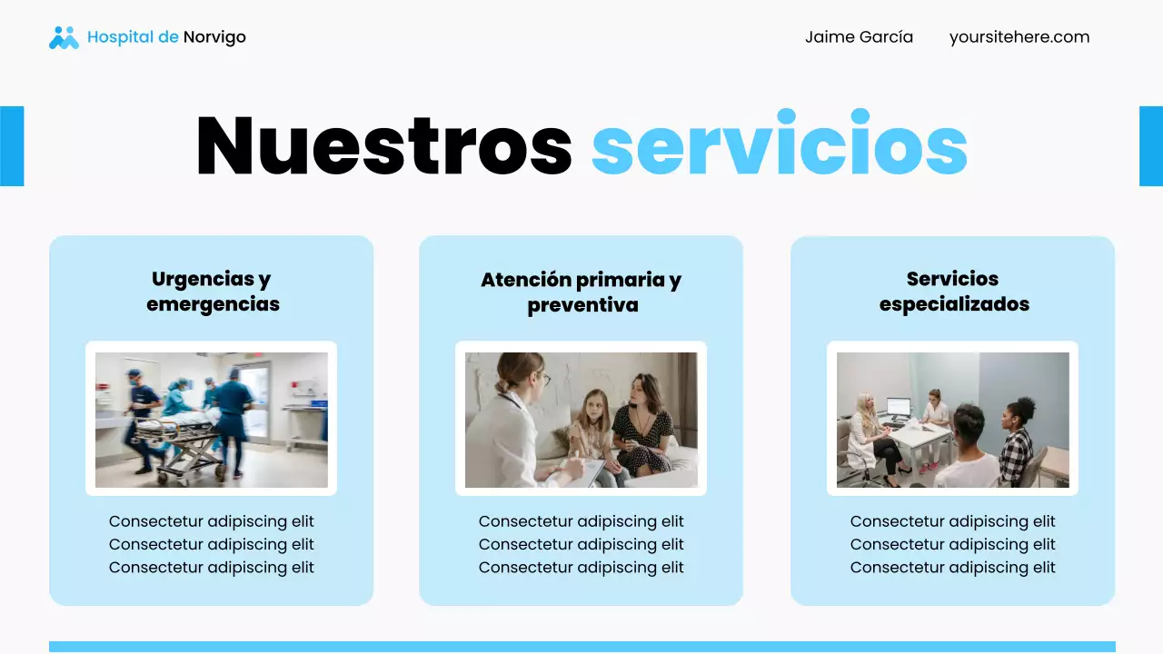 Presentación de los servicios hospitalarios locales