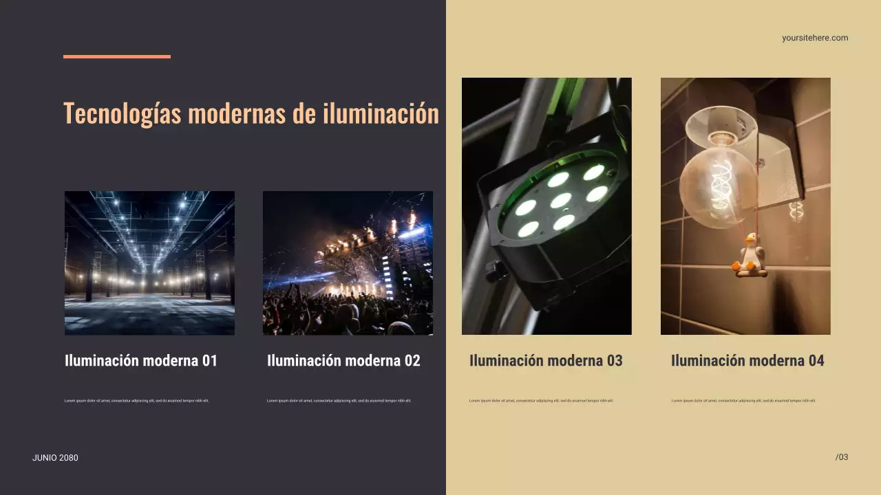 Presentación escénica moderna negra