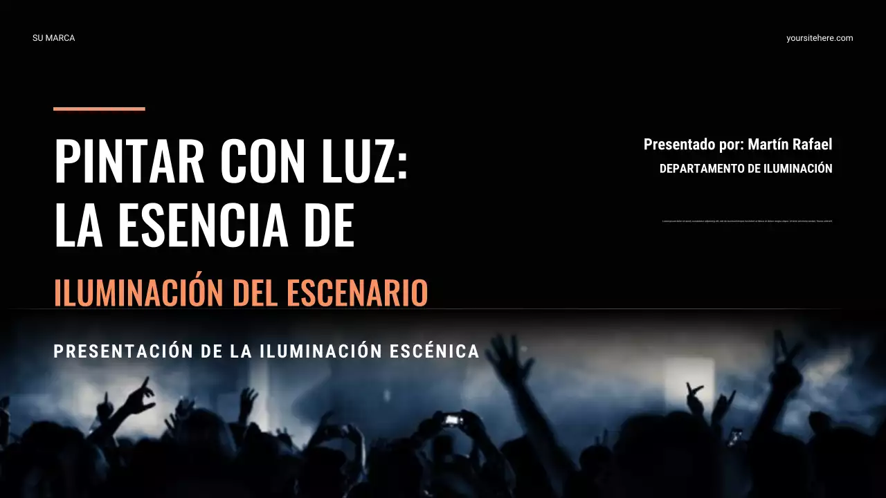 Presentación escénica moderna negra