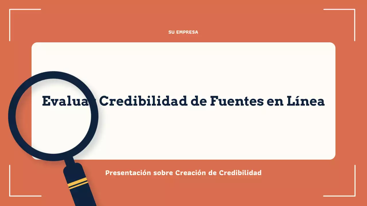 Presentación de credibilidad en línea de Orange Modern