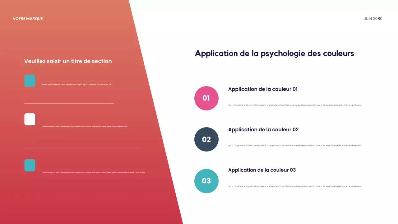 Présentation du design moderne rouge