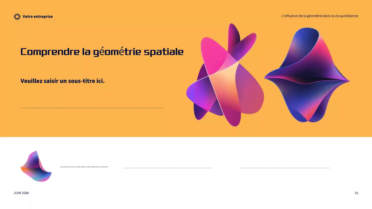 Présentation de l'influence géométrique moderne orange dans la vie quotidienne