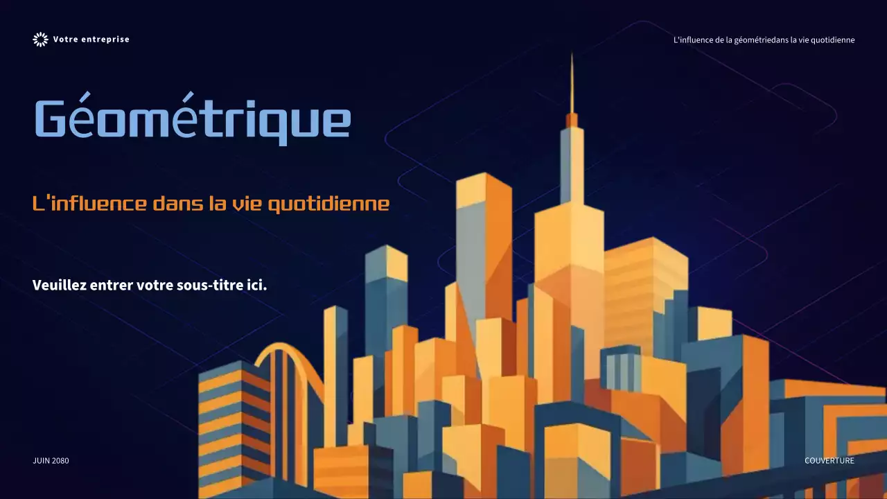 Présentation de l'influence géométrique moderne orange dans la vie quotidienne