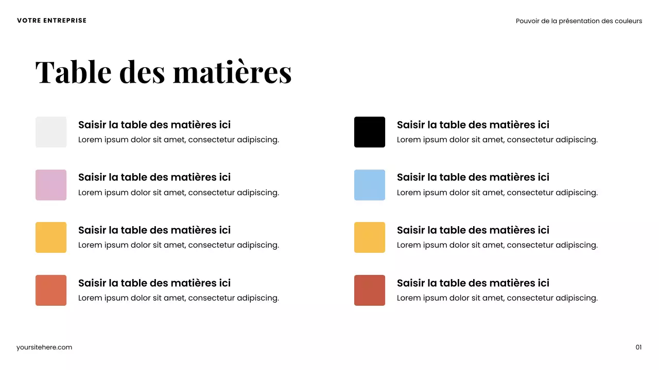 Présentation de design moderne et coloré