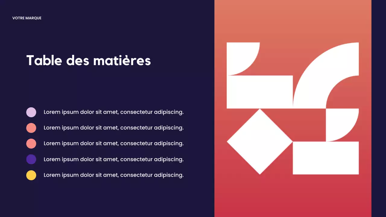 Présentation du design moderne rouge