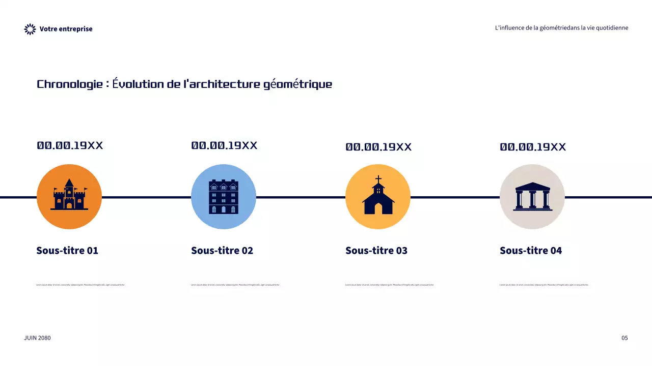 Présentation de l'influence géométrique moderne orange dans la vie quotidienne