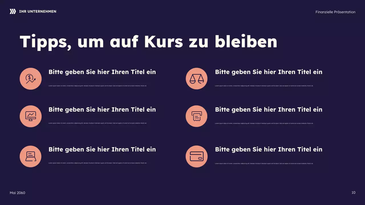 Geometrische Finanzpräsentation der Marine