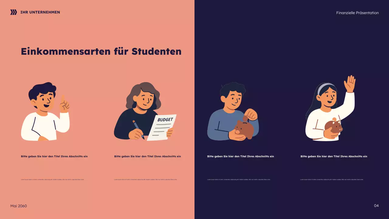 Geometrische Finanzpräsentation der Marine