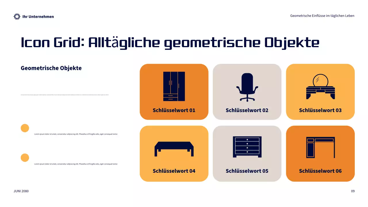 Oranger moderner geometrischer Einfluss im Alltag Präsentation