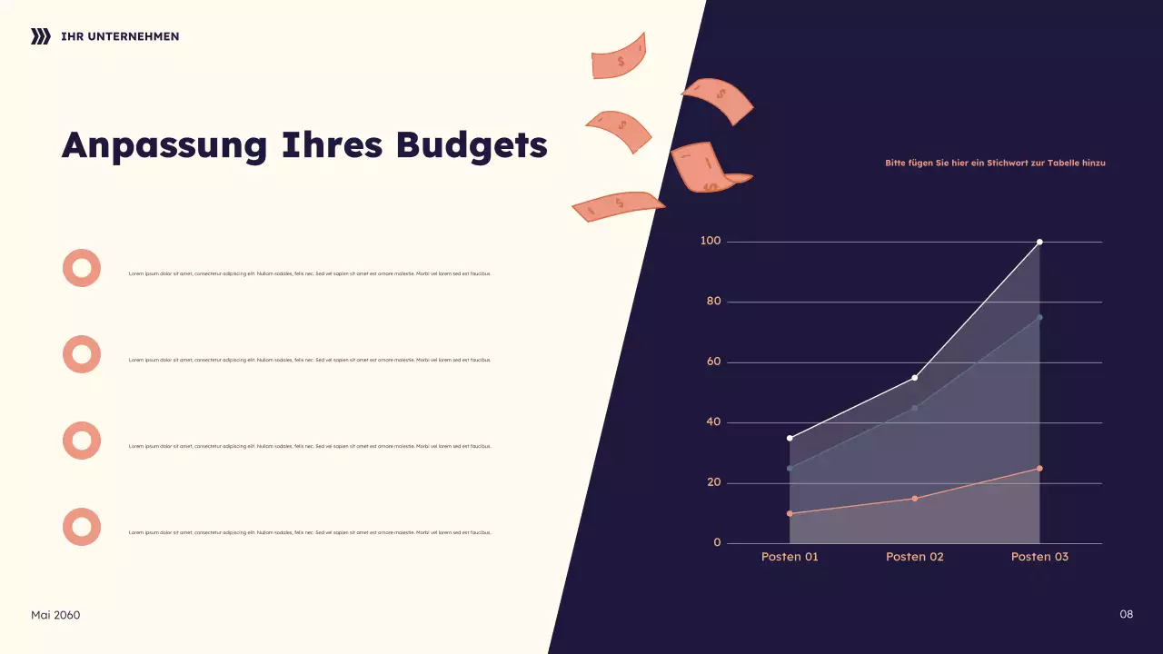 Geometrische Finanzpräsentation der Marine