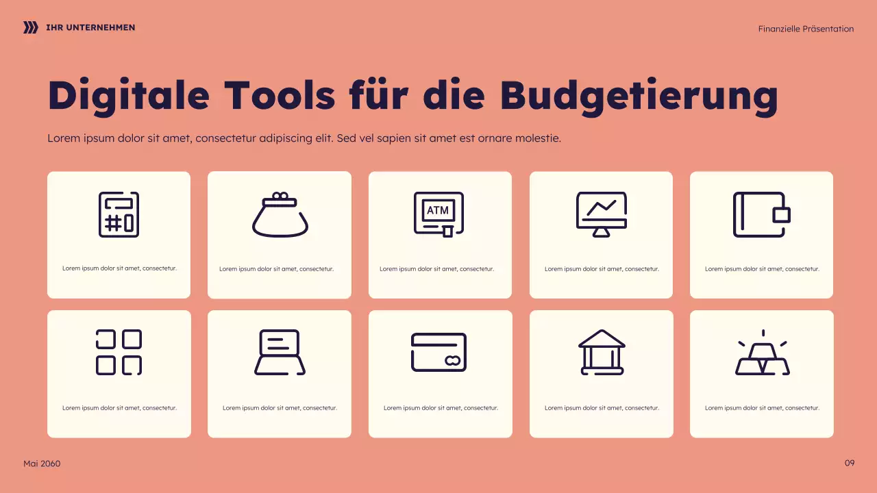 Geometrische Finanzpräsentation der Marine