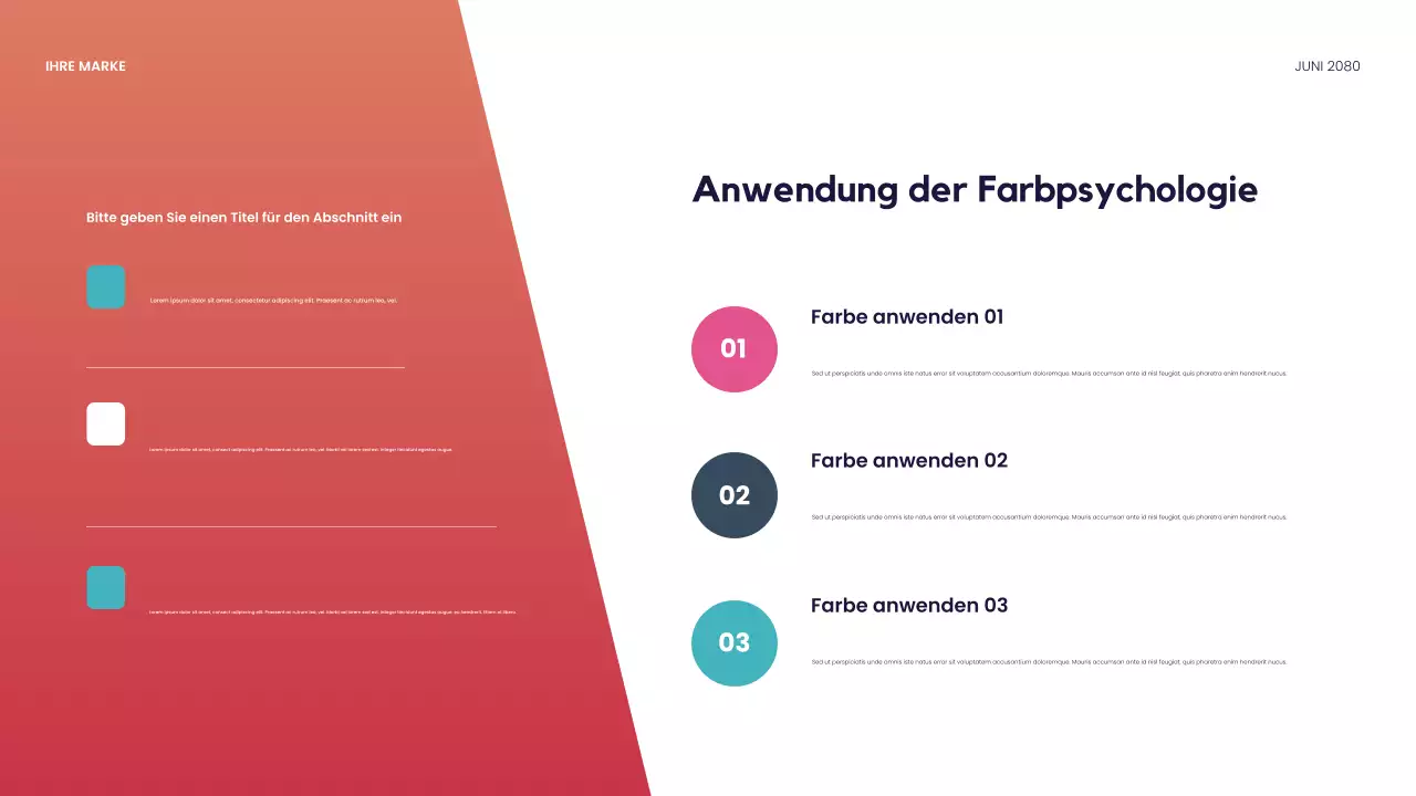 Rote moderne Designpräsentation