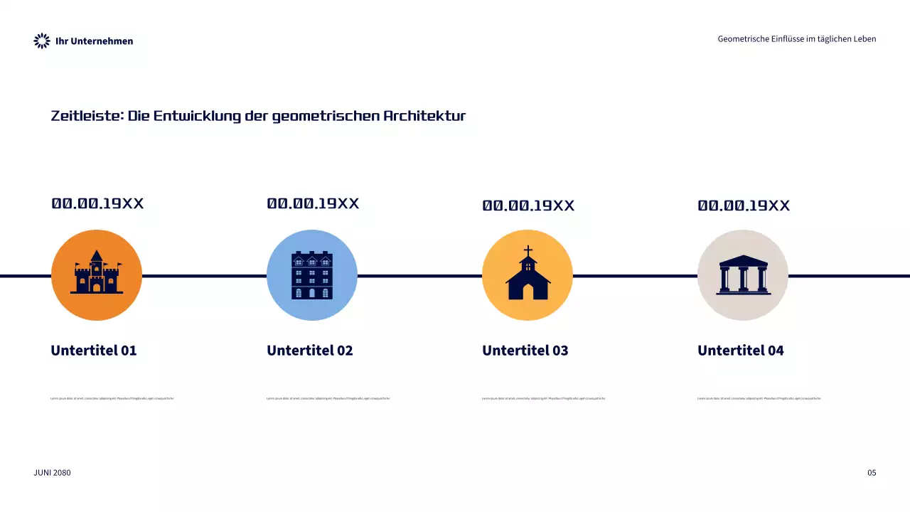 Oranger moderner geometrischer Einfluss im Alltag Präsentation