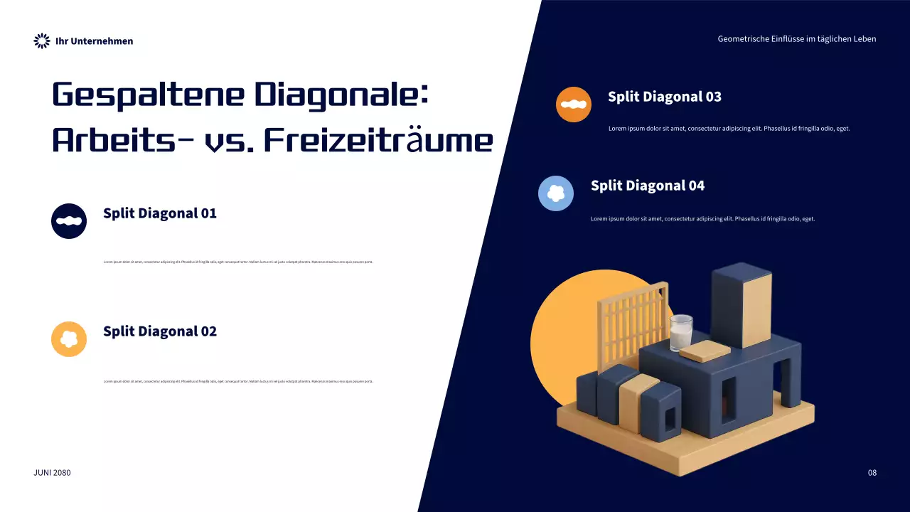 Oranger moderner geometrischer Einfluss im Alltag Präsentation