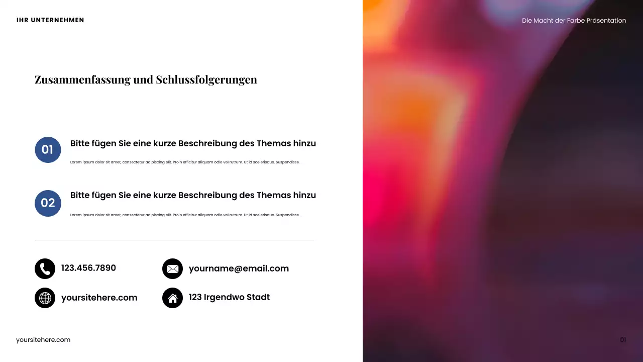 Farbenfrohes modernes Design Präsentation