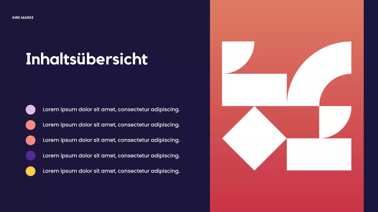 Rote moderne Designpräsentation