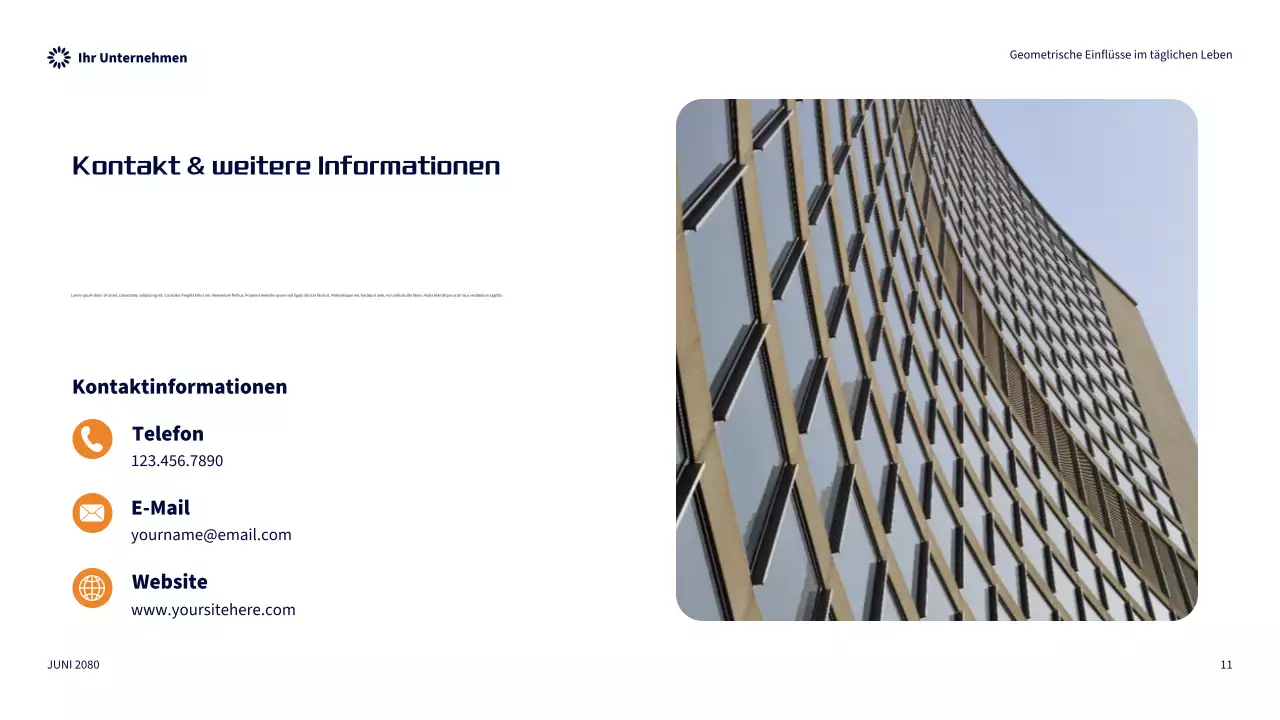 Oranger moderner geometrischer Einfluss im Alltag Präsentation