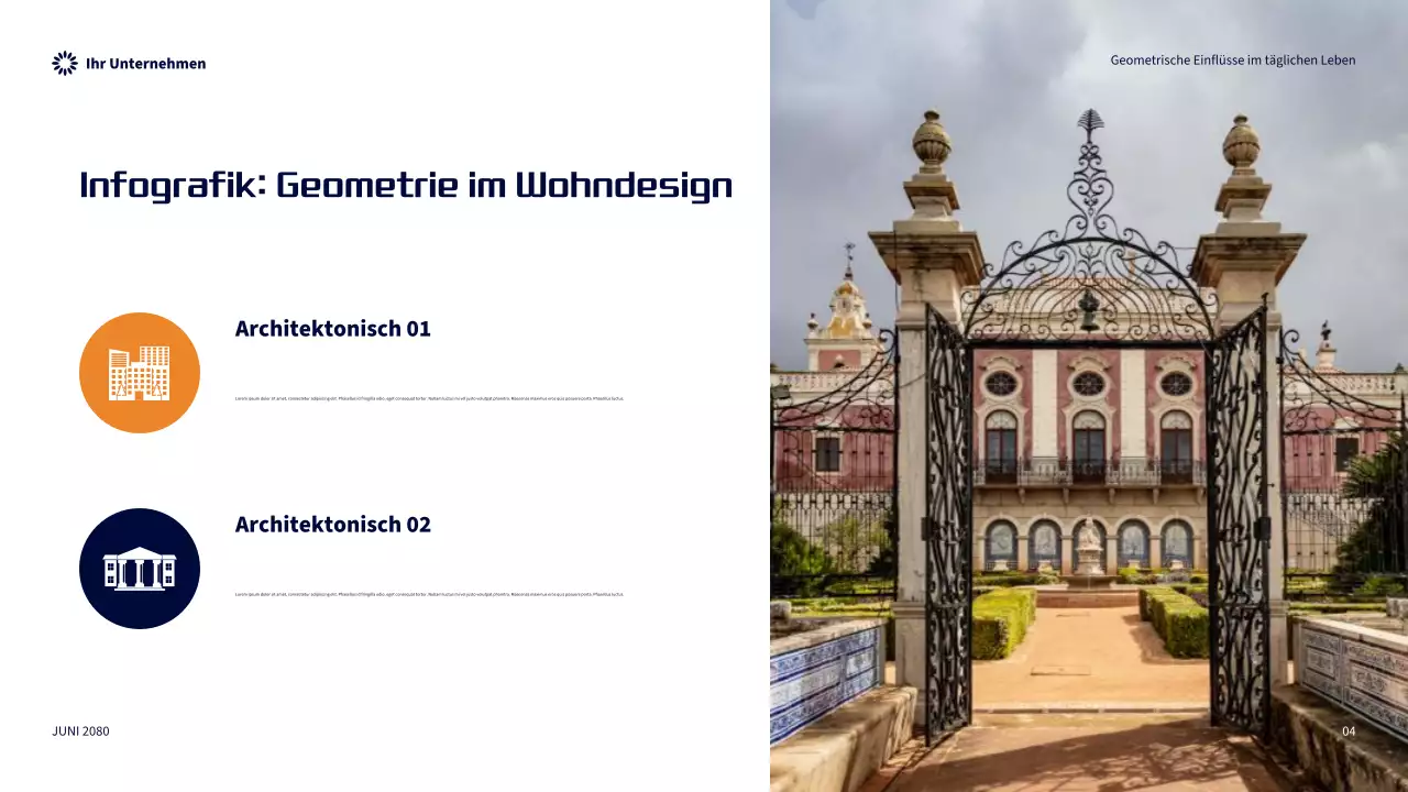 Oranger moderner geometrischer Einfluss im Alltag Präsentation