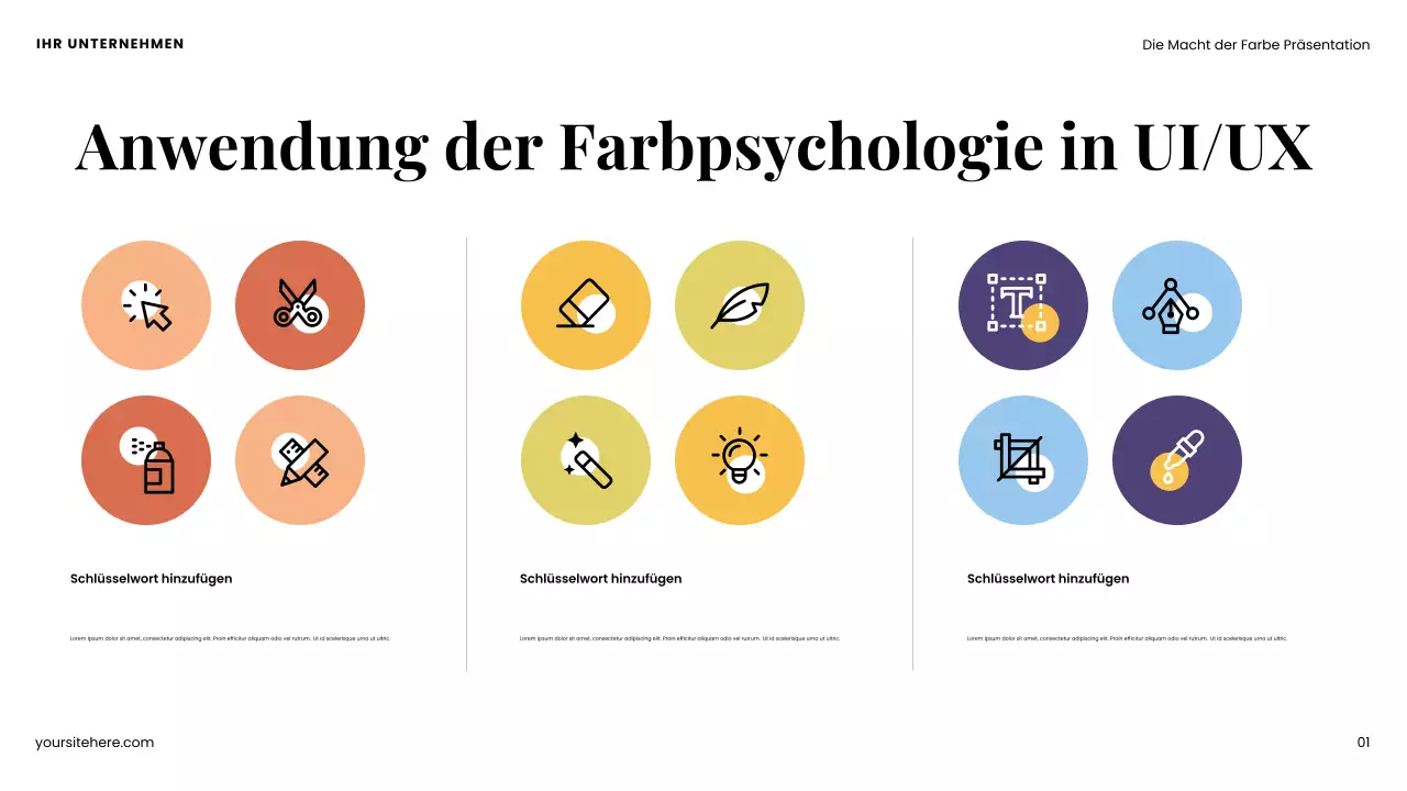 Farbenfrohes modernes Design Präsentation