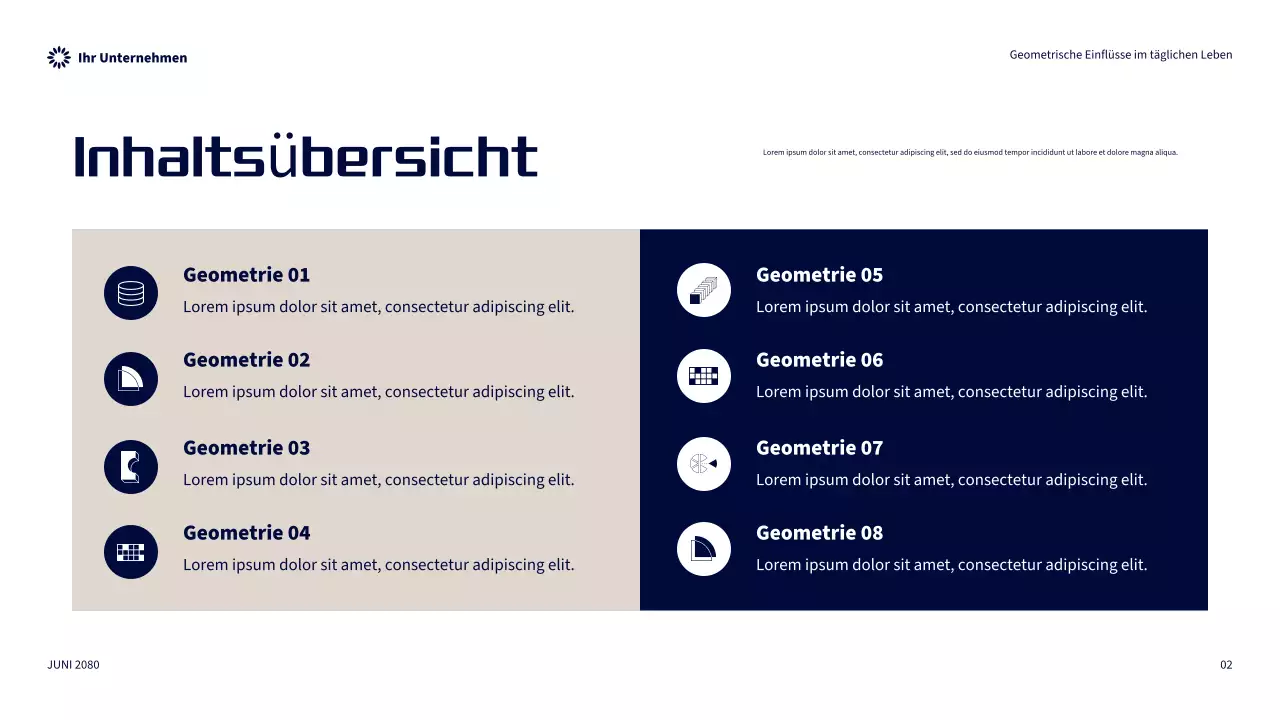 Oranger moderner geometrischer Einfluss im Alltag Präsentation