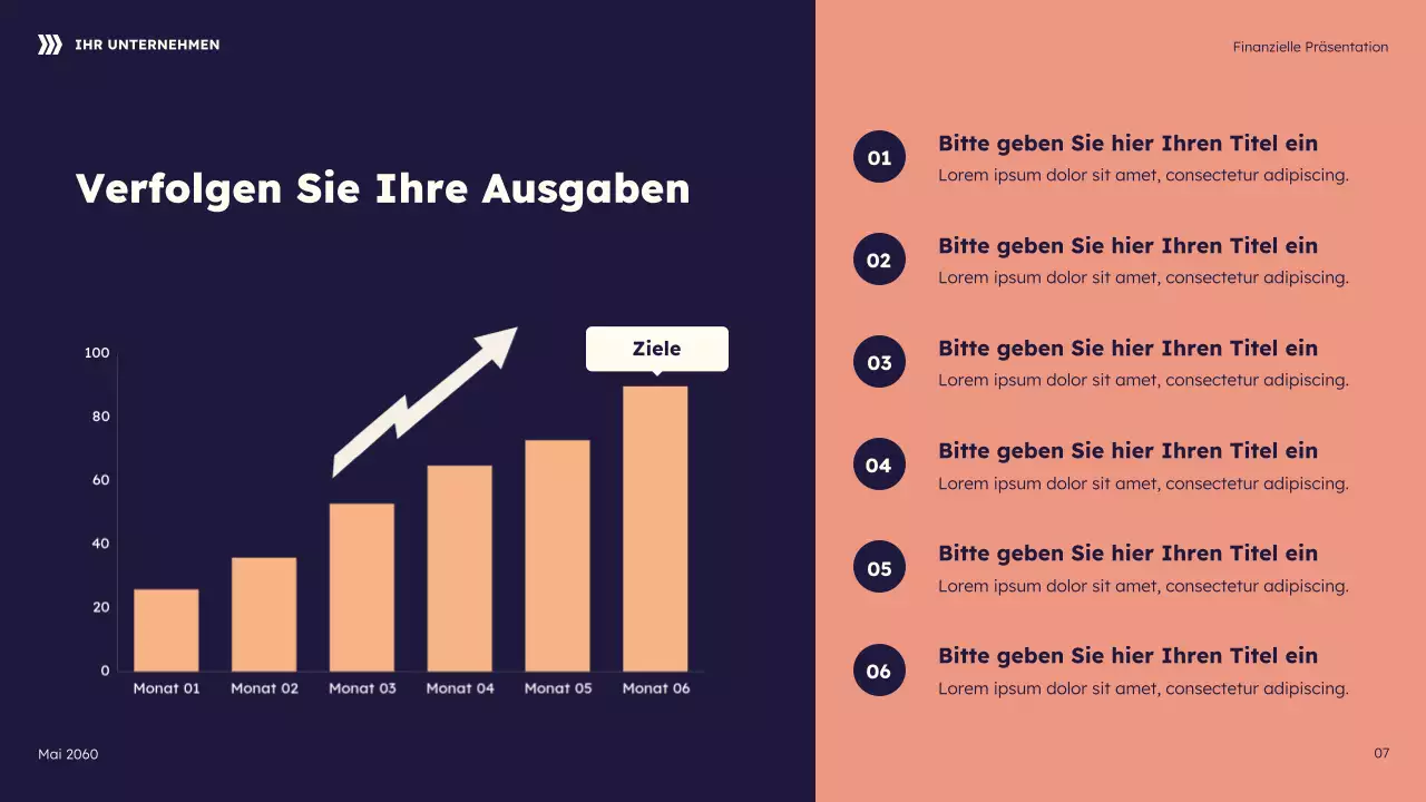 Geometrische Finanzpräsentation der Marine