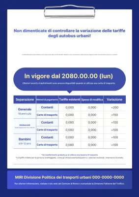 Guida alle tariffe Blue Simple Transportation
