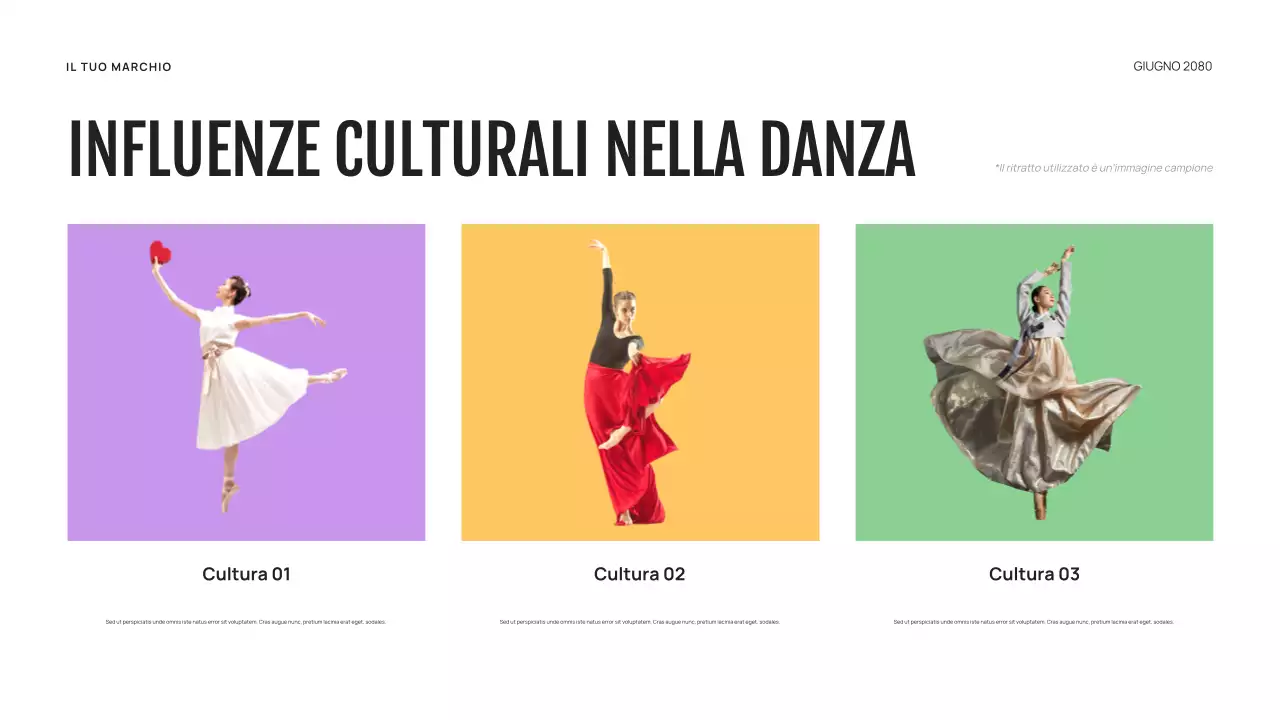 Presentazione di danza astratta viola