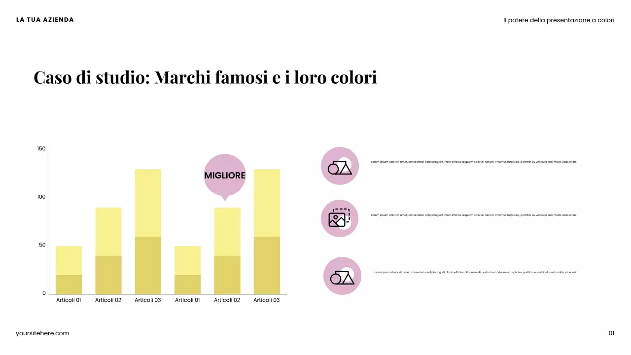Presentazione del design moderno e colorato