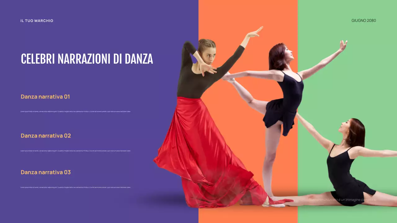 Presentazione di danza astratta viola