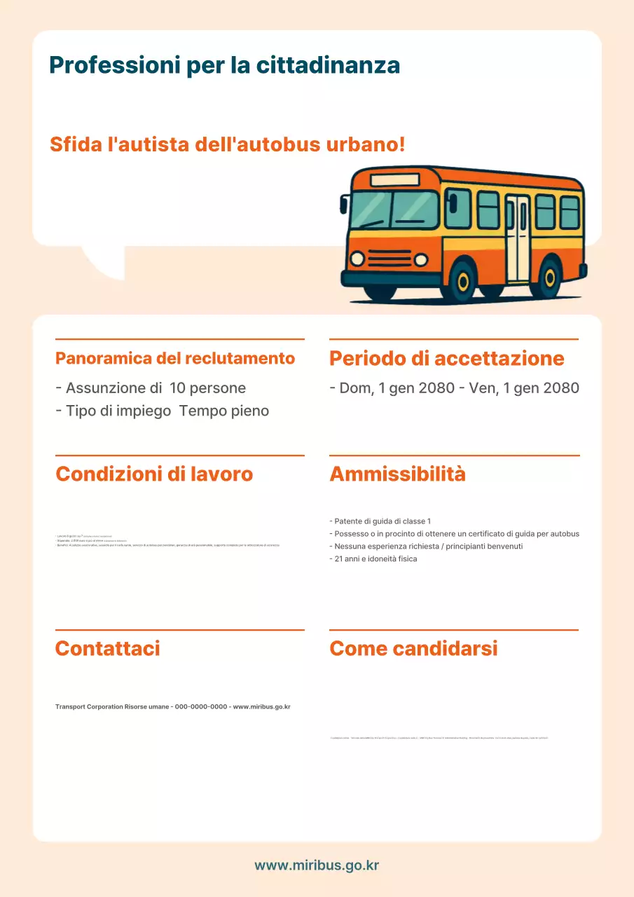 Avviso di reclutamento di base arancione