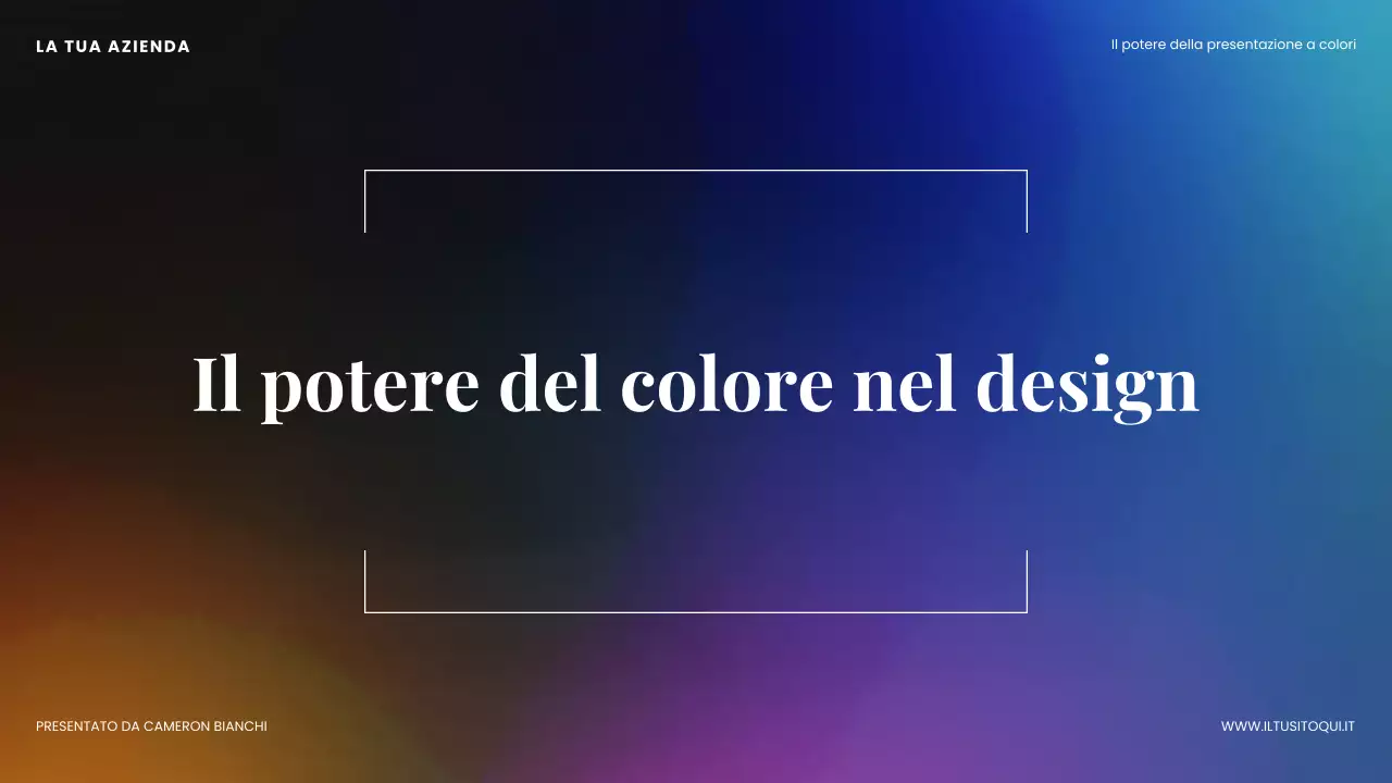 Presentazione del design moderno e colorato